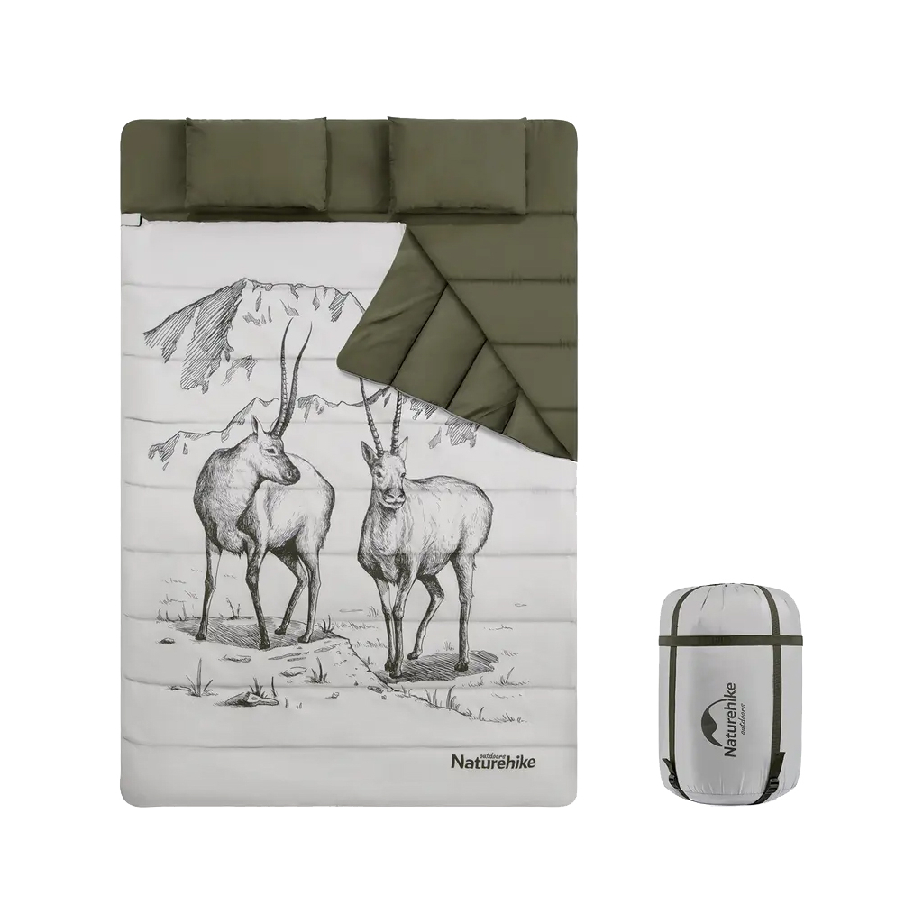 Спальний мішок Naturehike двомісний із подушками NH21MSD06 Green (6927595795330) - зображення 1
