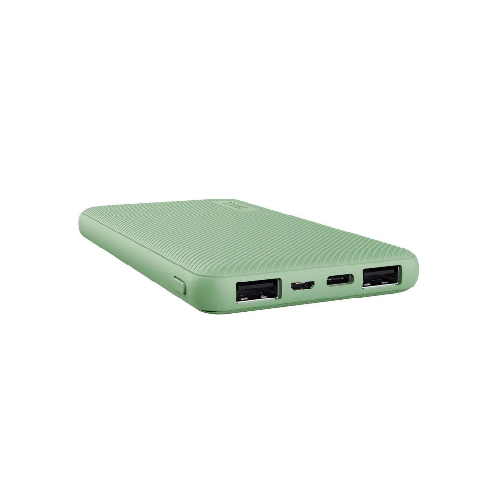 Батарея універсальна Trust 10000mAh Primo ECO, 2хUSB-A/USB-C, 15W, green (25029_TRUST) - зображення 1