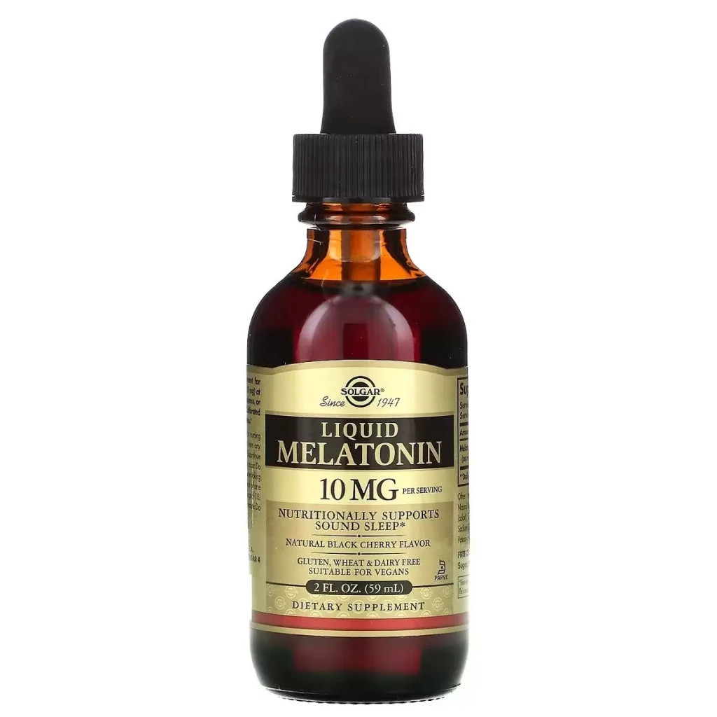 Амінокислота Solgar Мелатонін рідкий, 10 мг, смак черешні, Liquid Melatonin, 59 мл (SOL-50380) - зображення 3