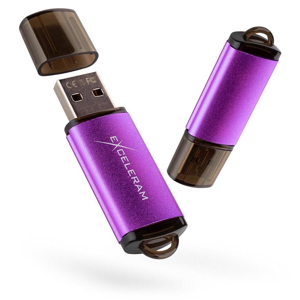 USB флеш накопичувач eXceleram 128GB A3 Series Purple USB 3.1 Gen 1 (EXA3U3PU128) - зображення 1