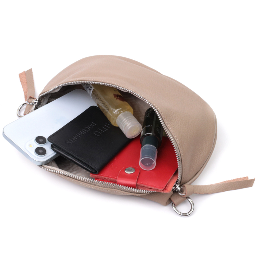 Сумка Vintage Шкіряна жіноча через плече з міні гаманцем Бежева (22663) - зображення 10