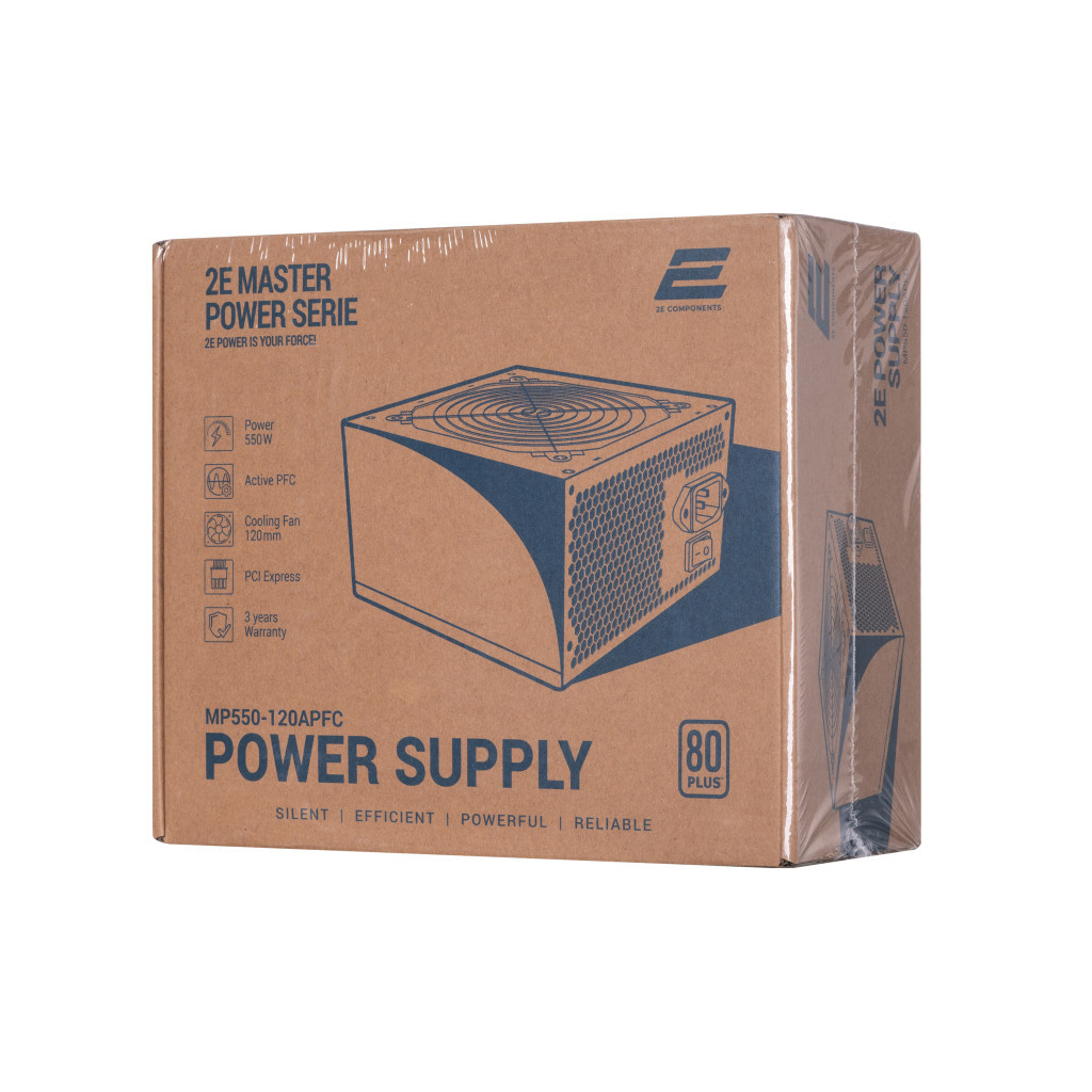 Блок живлення 2E MASTER POWER (550W), >80, 80+ White, 120mm, 1xMB 24pin(20+4), 1xCPU 8pin(4+4), 3xMolex, 5xSATA, (2E-MP550-120APFC) - зображення 11