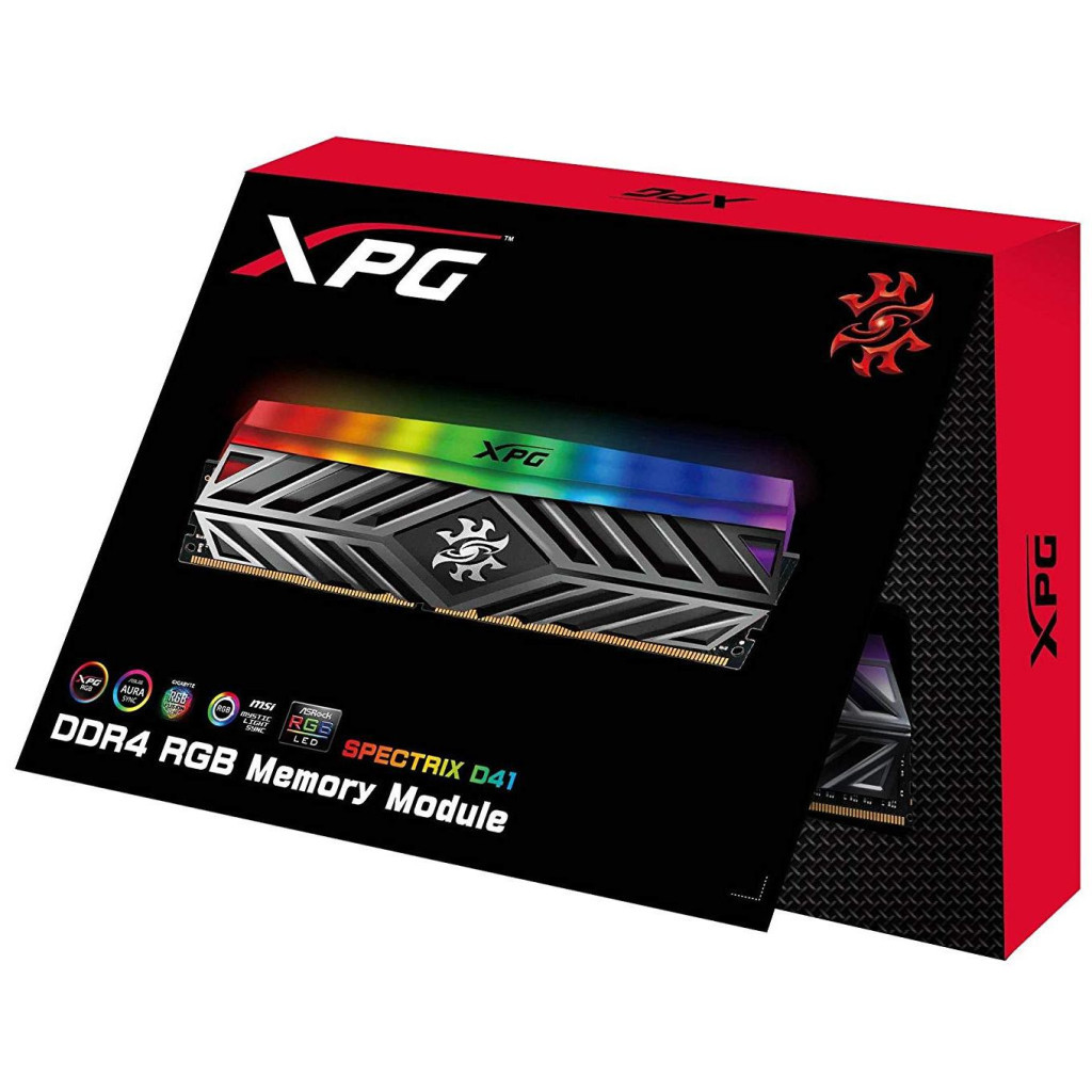 Модуль пам'яті для комп'ютера DDR4 8GB 4133 MHz XPG Spectrix D41 Tungsten Grey ADATA (AX4U413338G19-ST41) - зображення 4