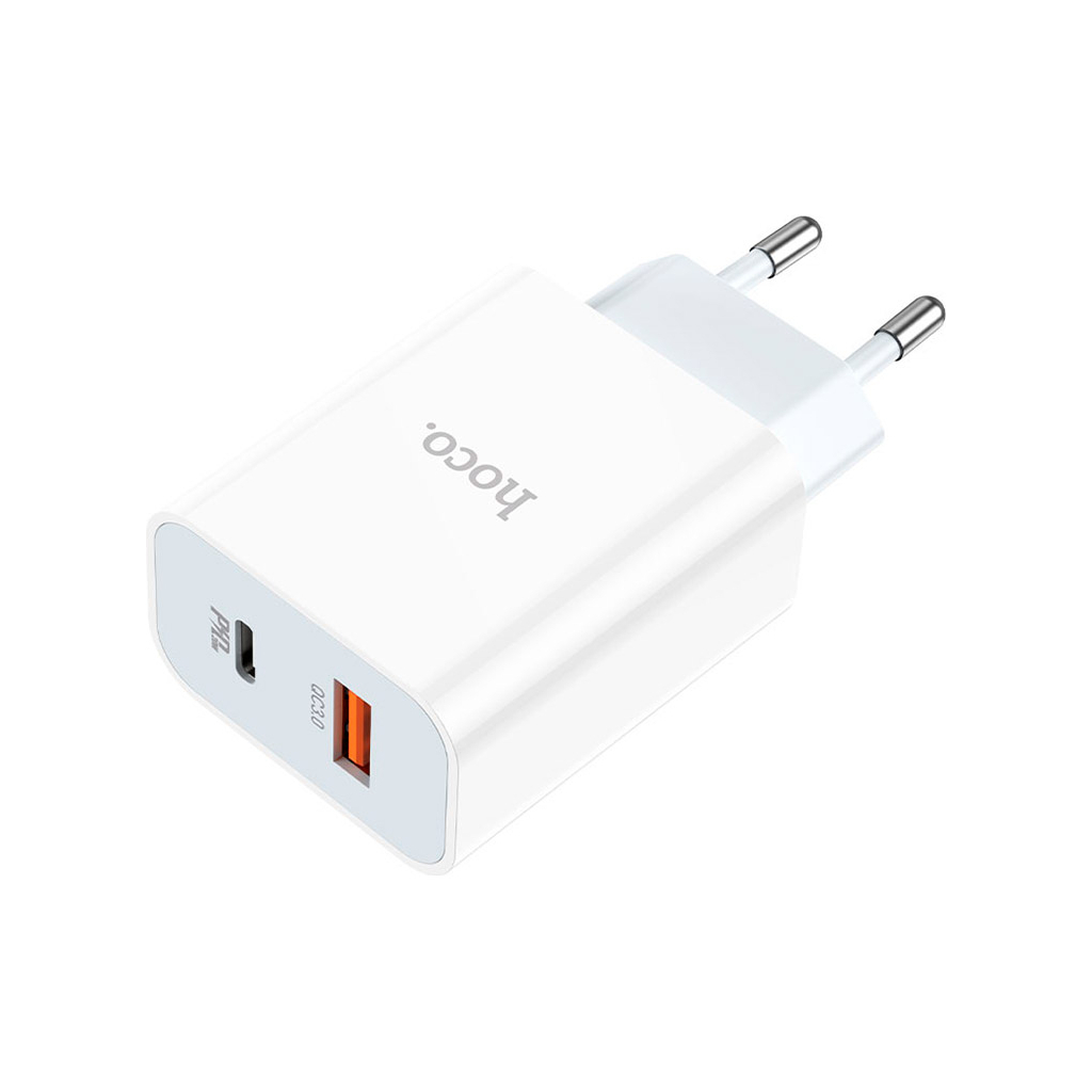 Зарядний пристрій HOCO C97A 1xUSB-C PD20W + 1xUSB QC3.0 White (6931474766076) - зображення 4
