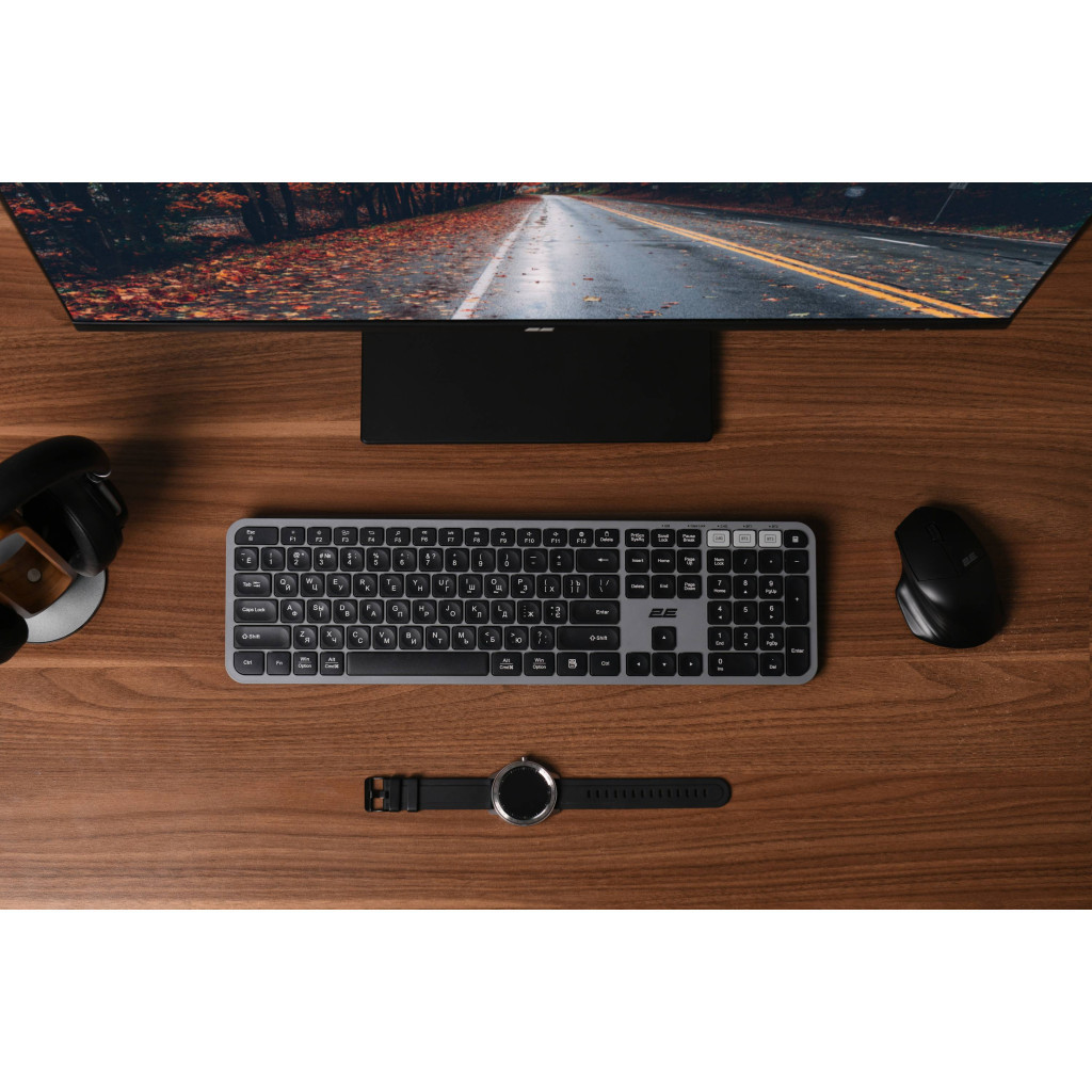 Клавіатура 2E KS240 Wireless/Bluetooth Grey (2E-KS240WG) - зображення 2