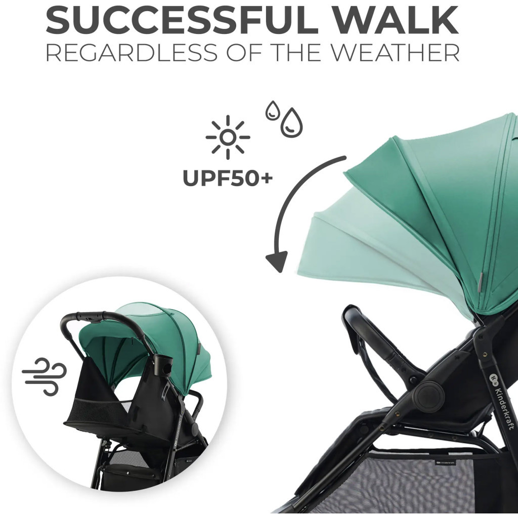 Коляска Kinderkraft Rine Juicy Green (KSRINE00GRE0000) (5902533922154) - зображення 10