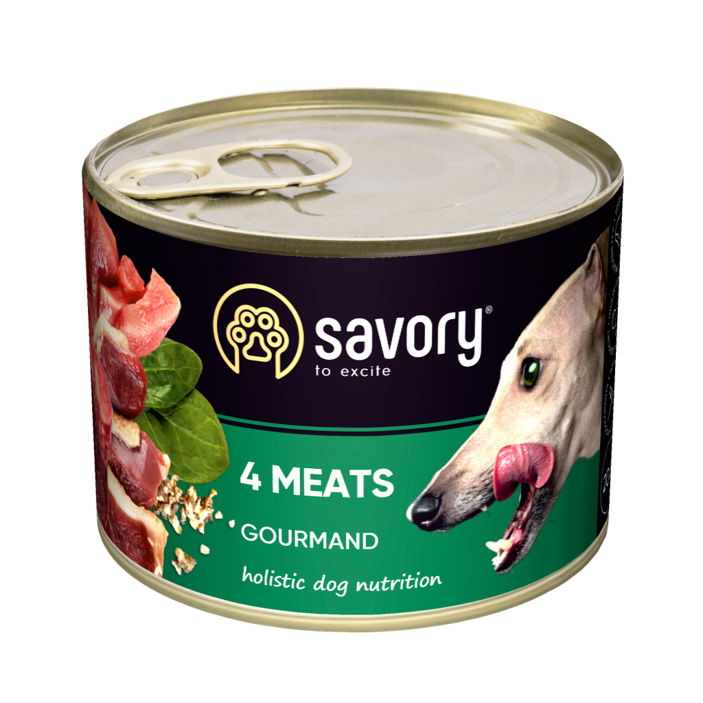 Консерви для собак Savory Dog Gourmand 4 види м'яса 200 г (4820232630389) - зображення 1