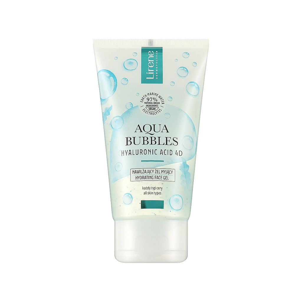 Гель для вмивання Lirene Aqua Bubbles Hyaluronic Acid 4D Moisturizing Washing Gel 150 мл (5900717769519) - зображення 1