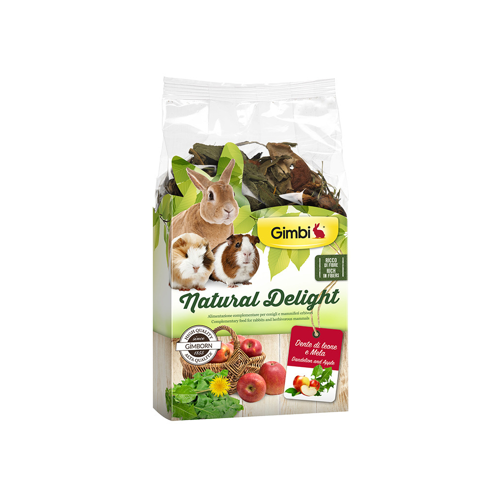 Ласощі для гризунів GimBi Natural Delight кульбаба і яблука 100 г (4002064210162) - зображення 1