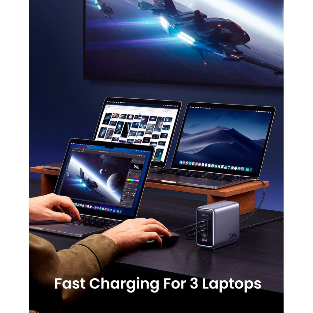 Зарядний пристрій Ugreen 5xUSB 300W Nexode (5хUSB-C) CD333 (90903B) - зображення 5