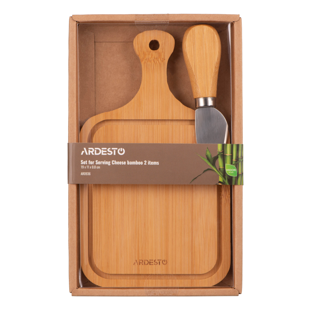 Дошка для подачі Ardesto Midori, 2 предмети, 19х11х0.8см, бамбук, нержавіюча сталь (AR0936) - picture 5