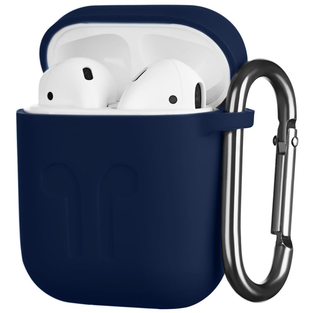 Чохол для навушників 2E для Apple AirPods Pure Color Silicone Imprint 1.5 мм Navy (2E-AIR-PODS-IBSI-1.5-NV) - зображення 2