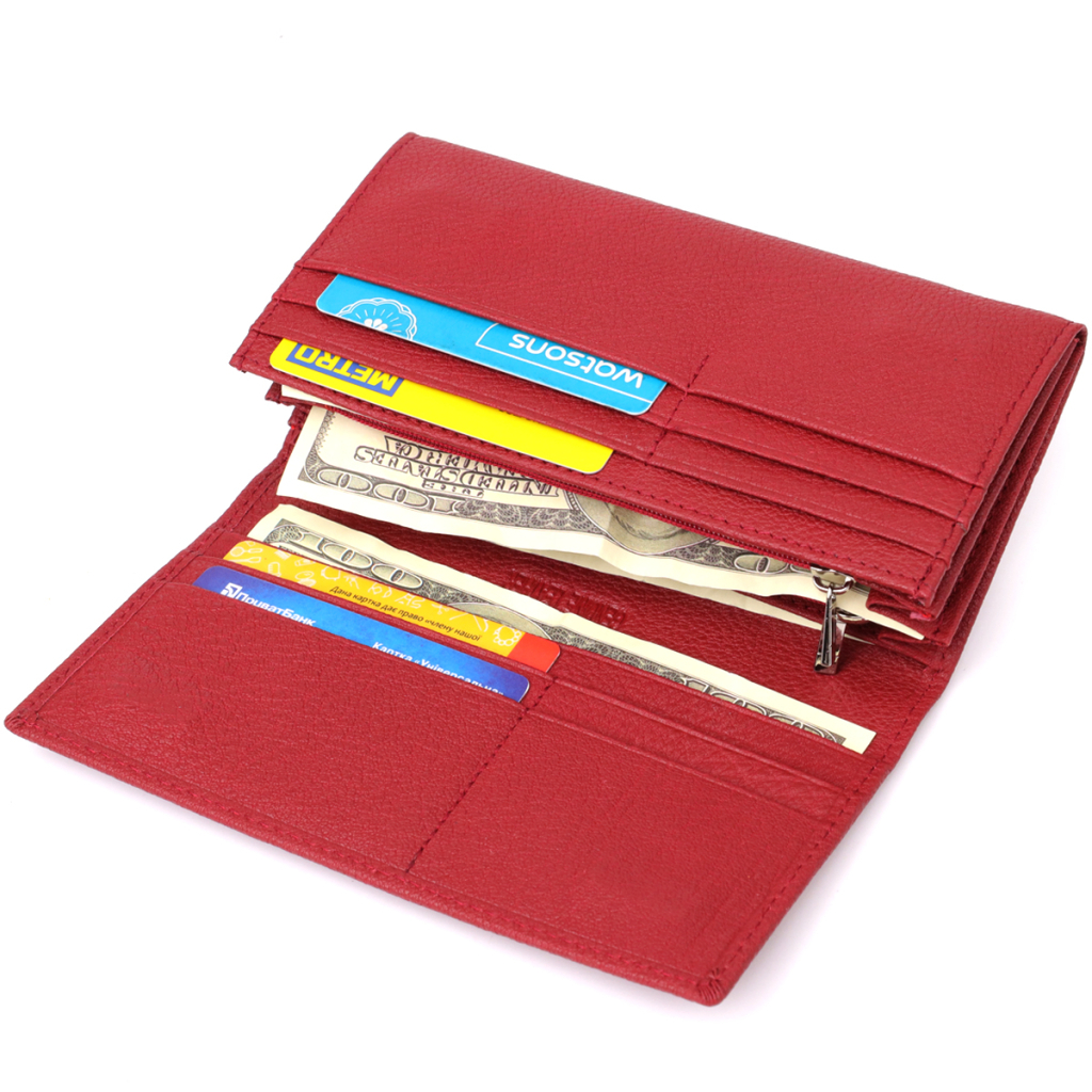 Гаманець ST Leather З натуральної шкіри Червоний (23087) - зображення 6