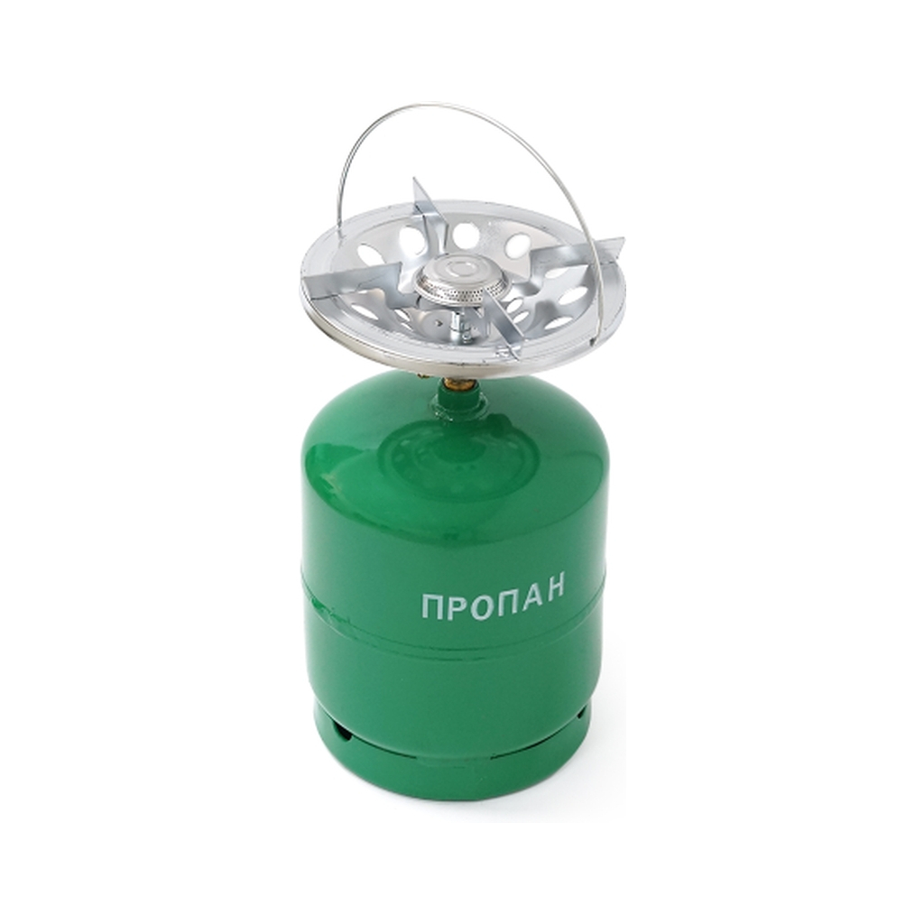 Побутовий газовий балон Voltronic GL-7.2 3кг (7,2л) + пальник 20354 Green (GB/GL-7.2G) - зображення 1