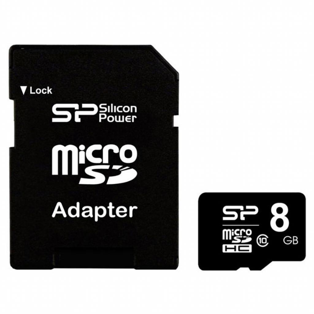 Карта пам'яті Silicon Power 8GB microSD class 10 (SP008GBSTH010V10SP) - зображення 1