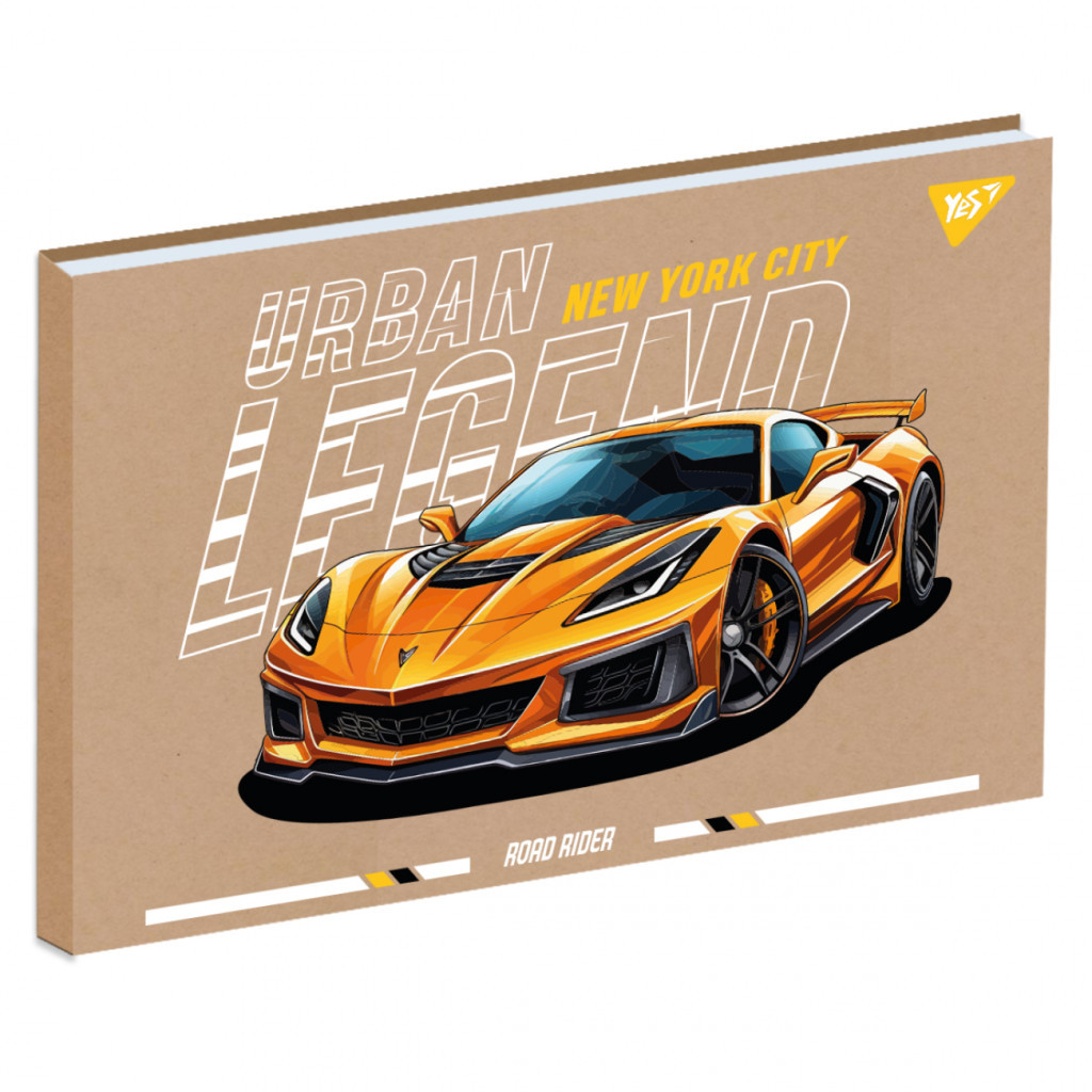 Альбом для малювання Yes А4 20 аркушів клеєний білила "Urban legend" крафт (130578) - зображення 1