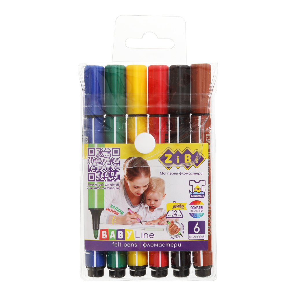 Фломастери ZiBi BABY Line JUMBO 6 кольорів (ZB.2806) - изображение 1