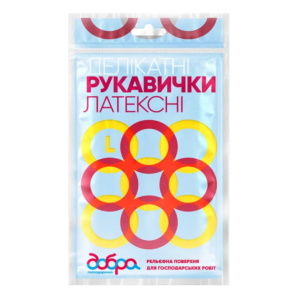 Рукавички господарські Добра Господарочка Латексні делікатні Розмір L 2 шт. (4820086521987) - изображение 1