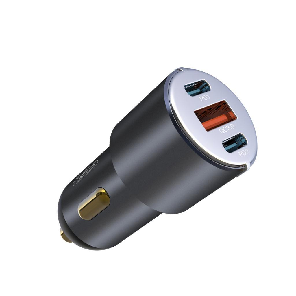Зарядний пристрій XO CC45 1 USB QC 3.0 + 2 Type-C PD (60W) Black (XO-CC45-BK) - зображення 2