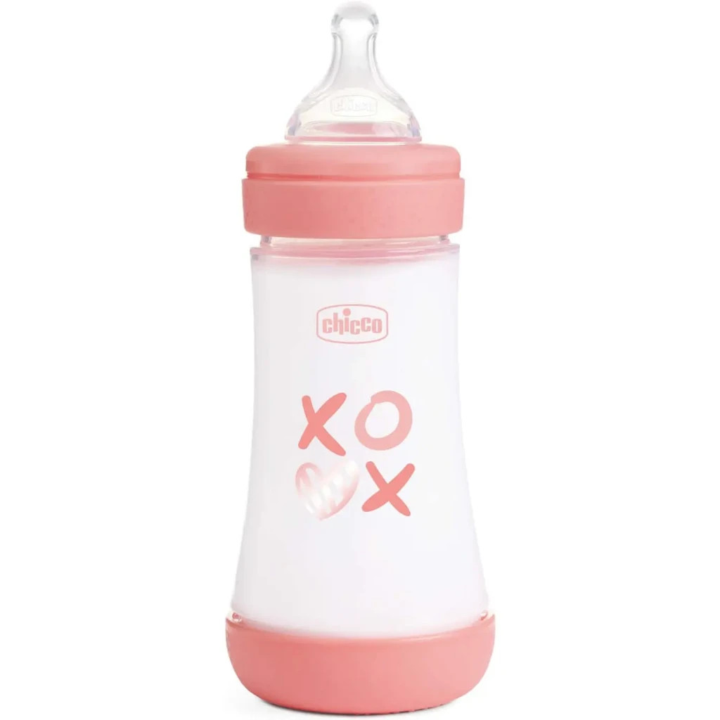 Пляшечка для годування Chicco Perfect 5 Love із силіконовою соскою 2+ міс. 240 мл Рожева (20223.11.40) - зображення 1