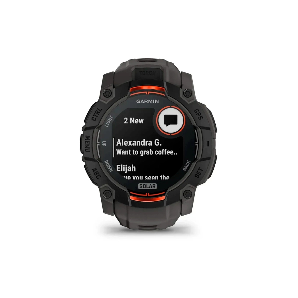 Смарт-годинник Garmin Instinct 3, 50mm, Solar, Black Bezel with Charcoal Band, GPS смарт-годинник (010-02935-00) - зображення 2