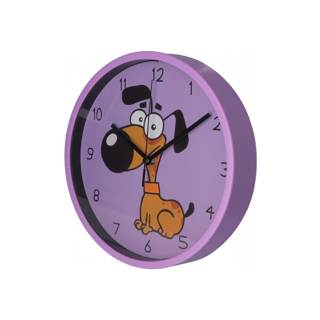 Настінний годинник Optima Little Dog пластиковий, фіолетовий (O52105) - зображення 2