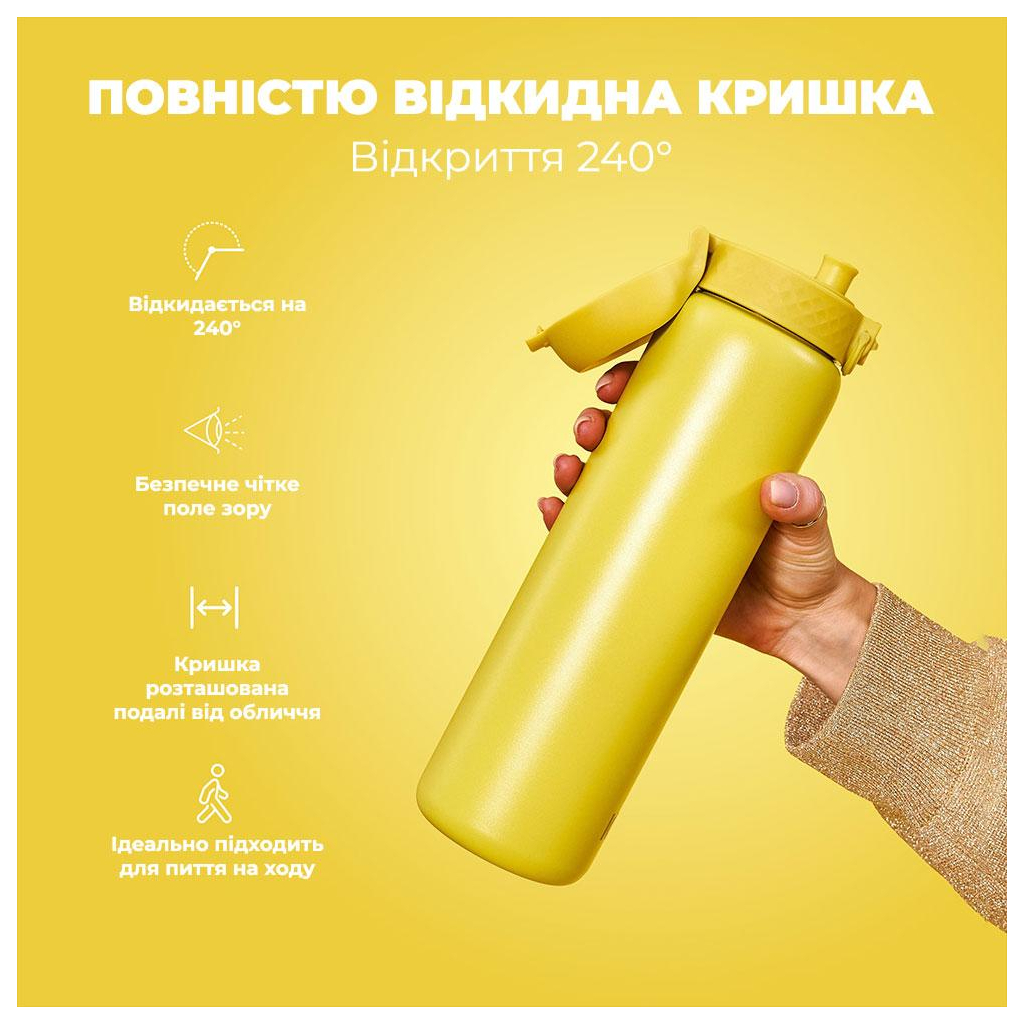 Пляшка для води ION8 OneTouch Vacuum Insulated 920 мл Yellow (I8TS1000YEL) - зображення 3