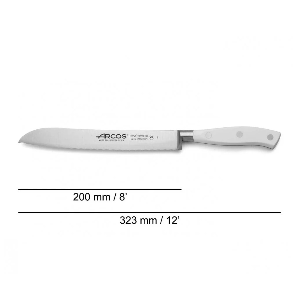 Кухонний ніж Arcos Riviera для хліба 200 мм White (231324) - зображення 2