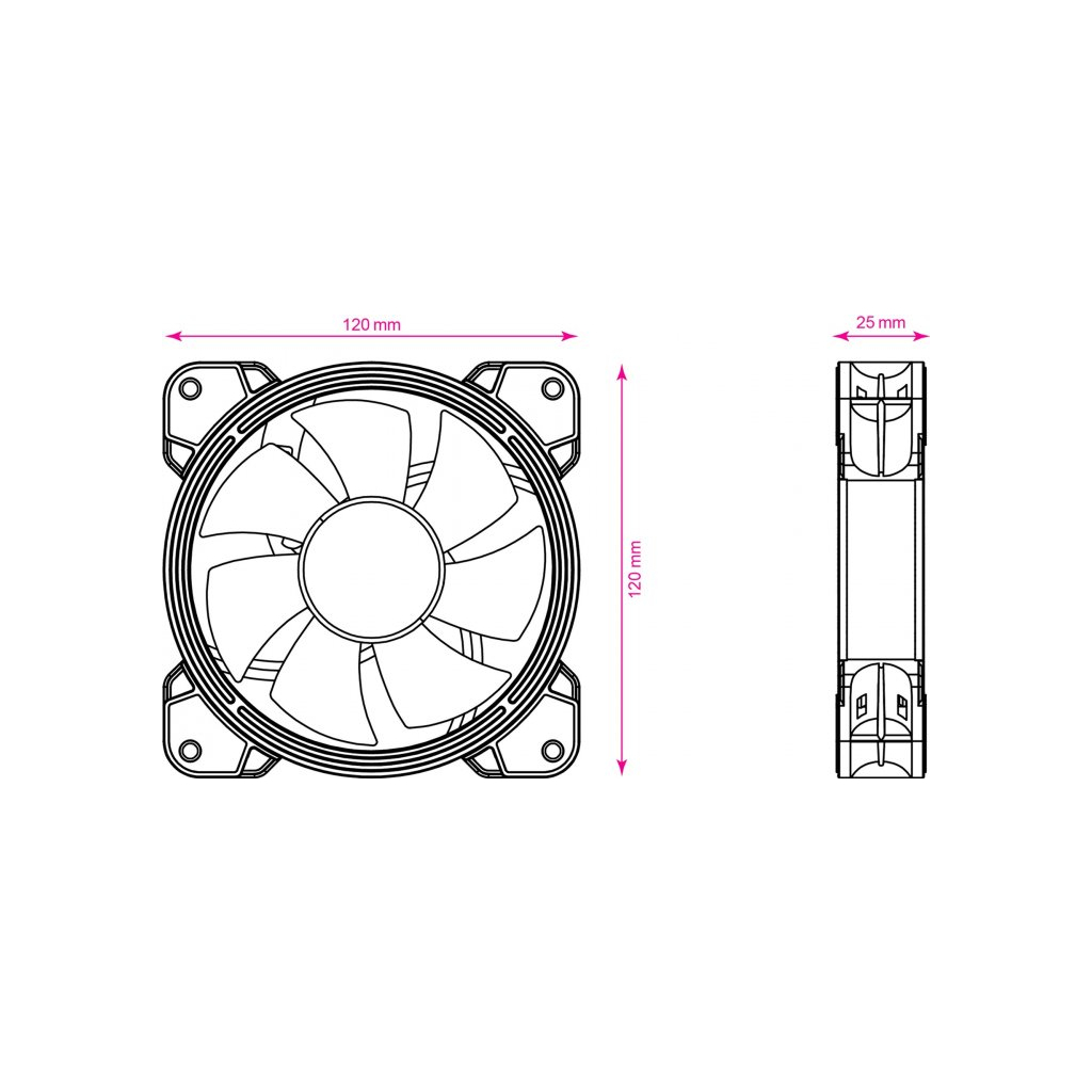 Кулер до корпусу 2E GAMING AIR COOL (ACF120B-RGB) (2E-ACF120B-RGB) - зображення 7