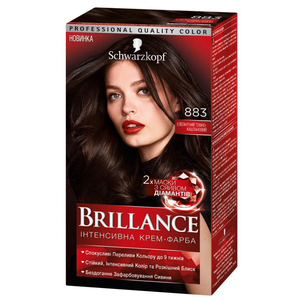 Фарба для волосся Brillance 883-Елегантний темно-каштановий 142.5 мл (4015000515689) - зображення 1
