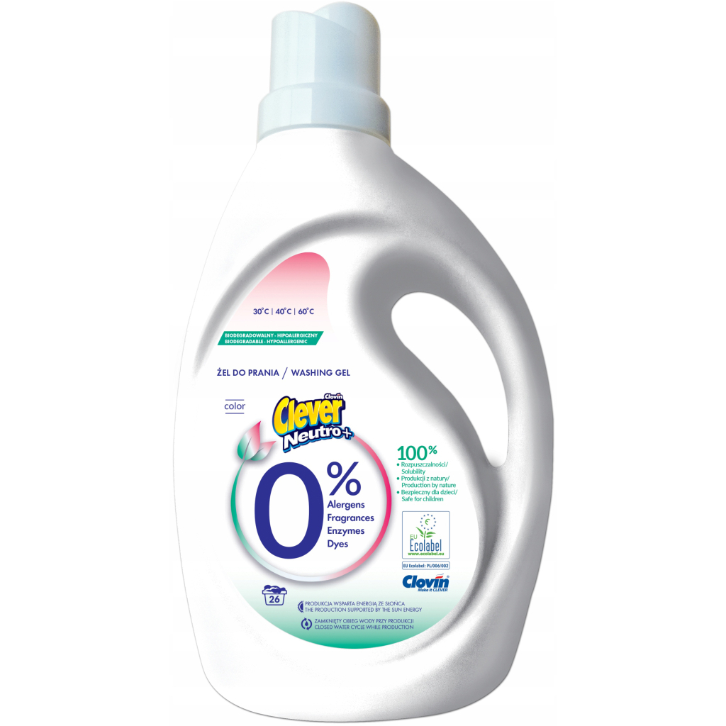 Гель для прання Clever Neutro + Color 1.56 л (5900308779804) - зображення 1