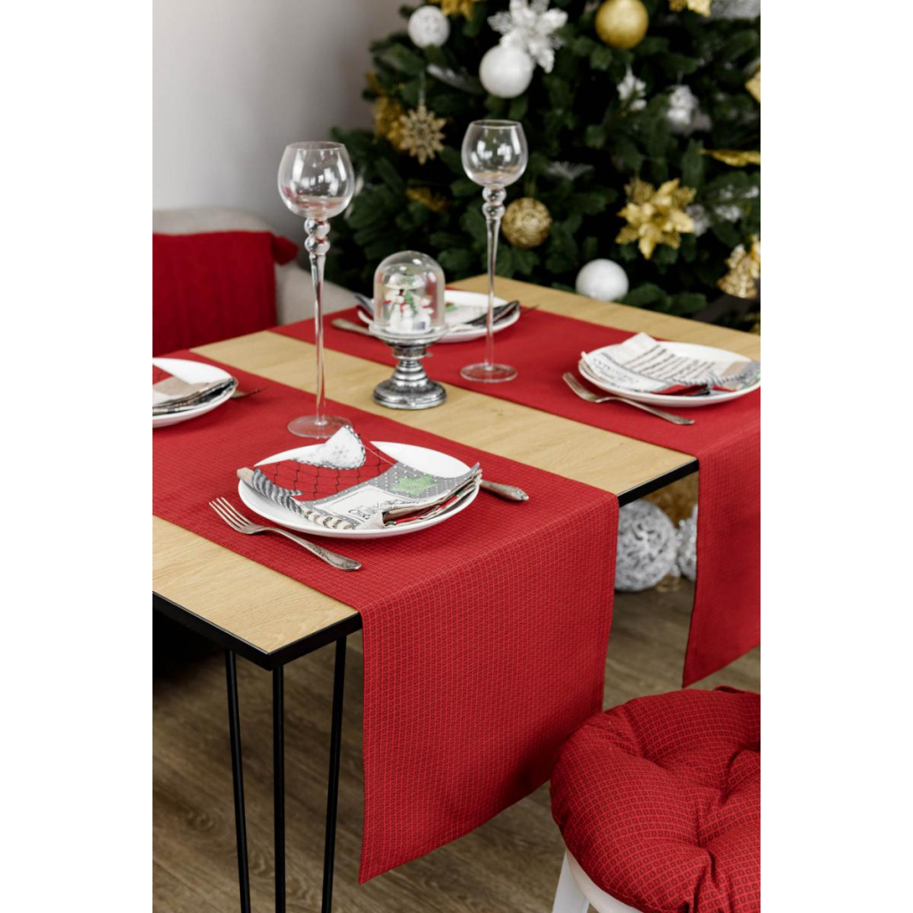 Доріжка на стіл Прованс Merry Christmas червона 40x140 см (031478) - зображення 5