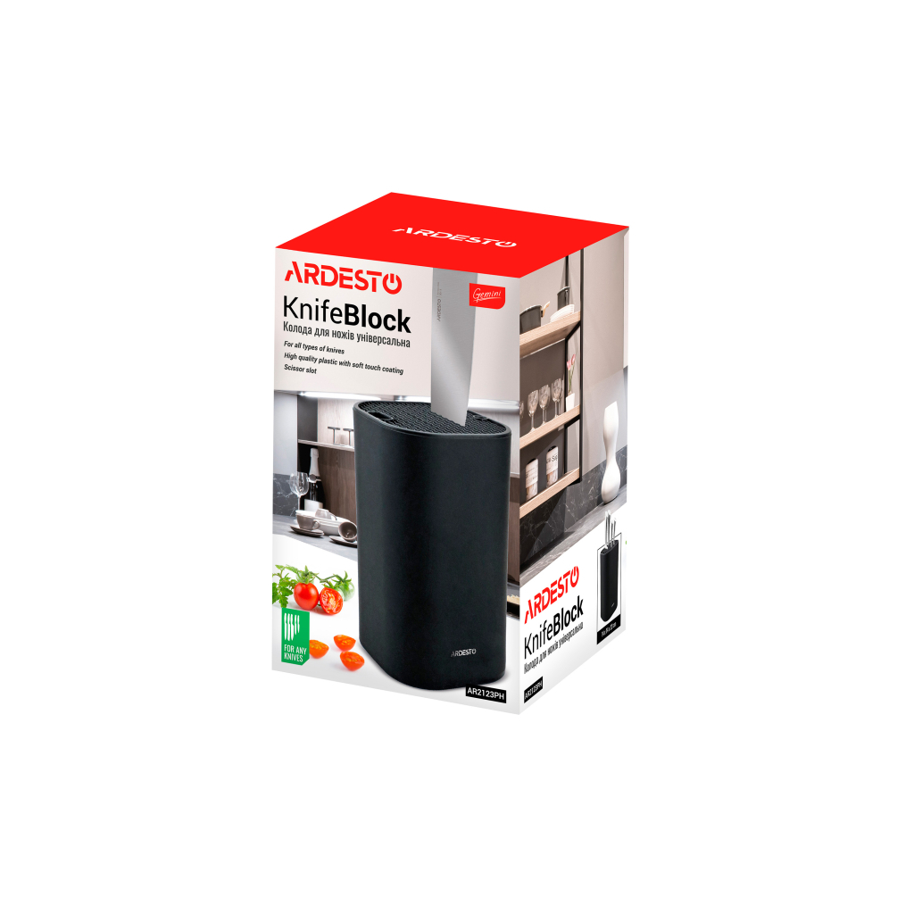 Підставка для ножів Ardesto Gemini 23 см Black (AR2123PH) - зображення 2