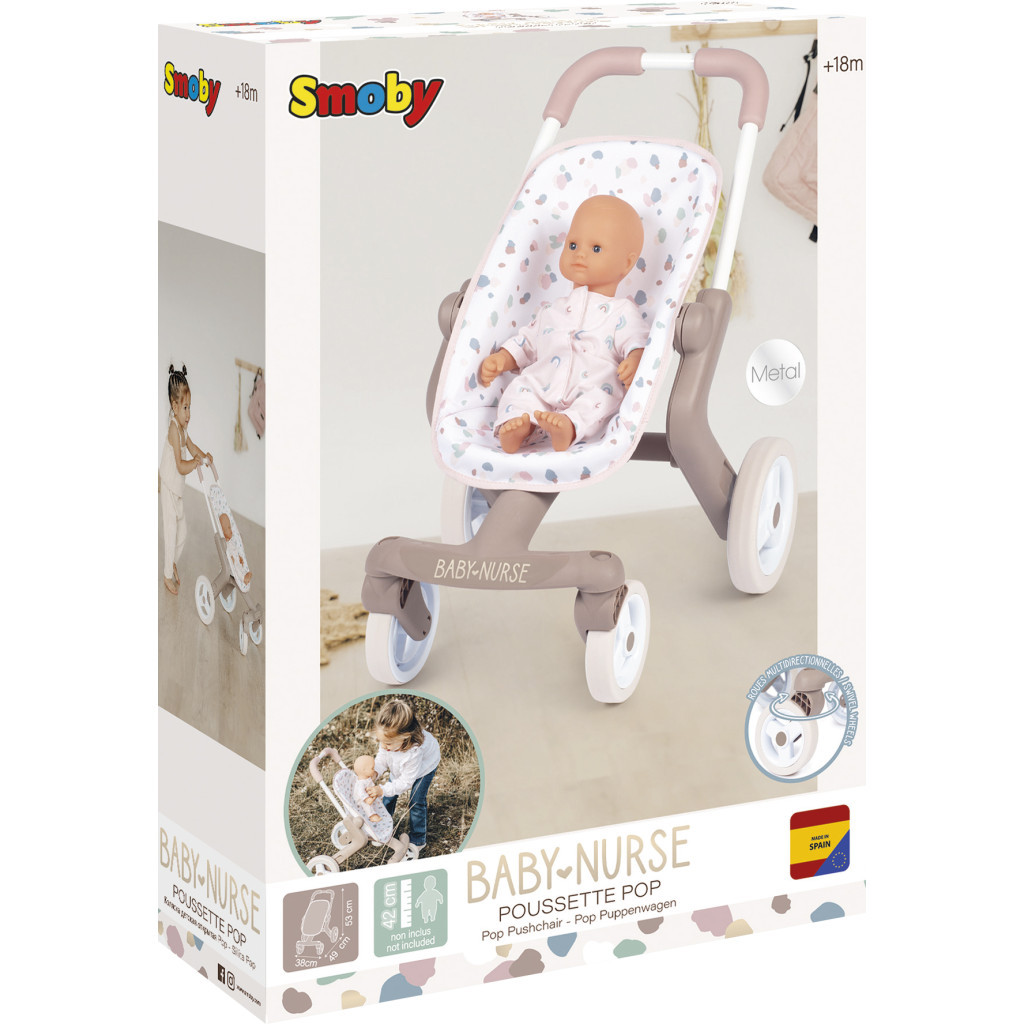Коляска для ляльок Smoby Baby Nurse "Рожева пудра. Прогулянка" , (251218) - зображення 4