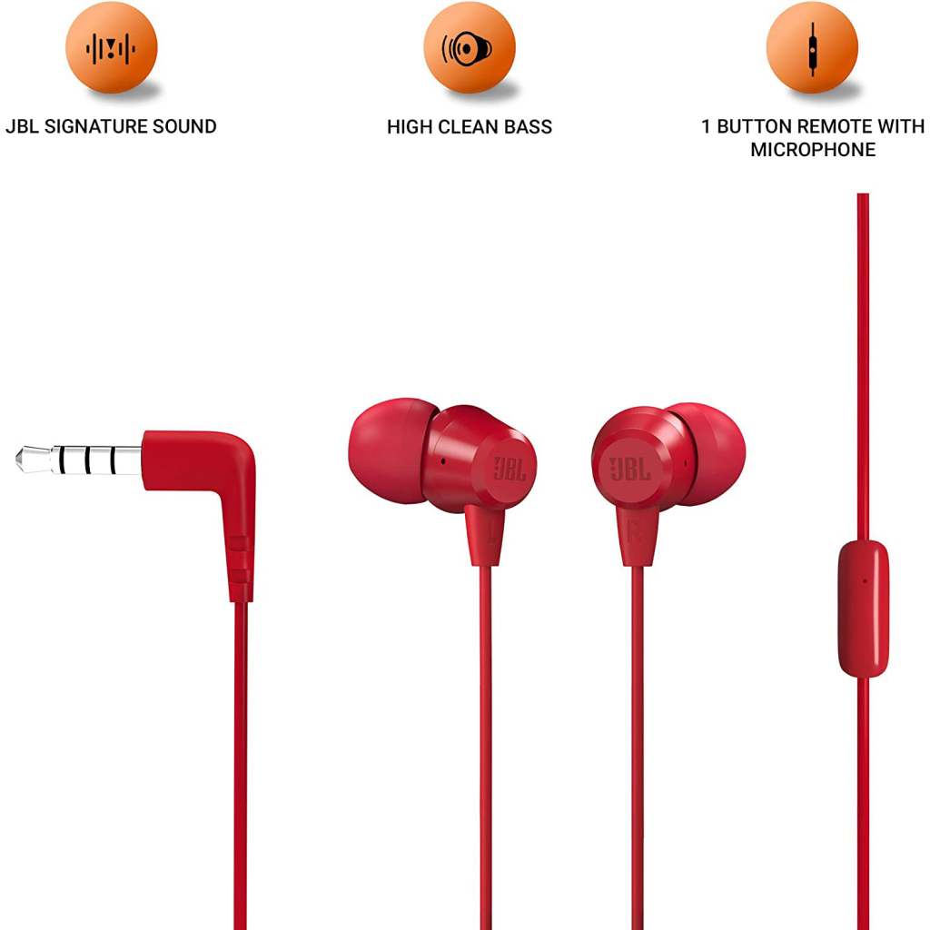 Навушники JBL C50 HI Red (JBLC50HIRED) - зображення 2