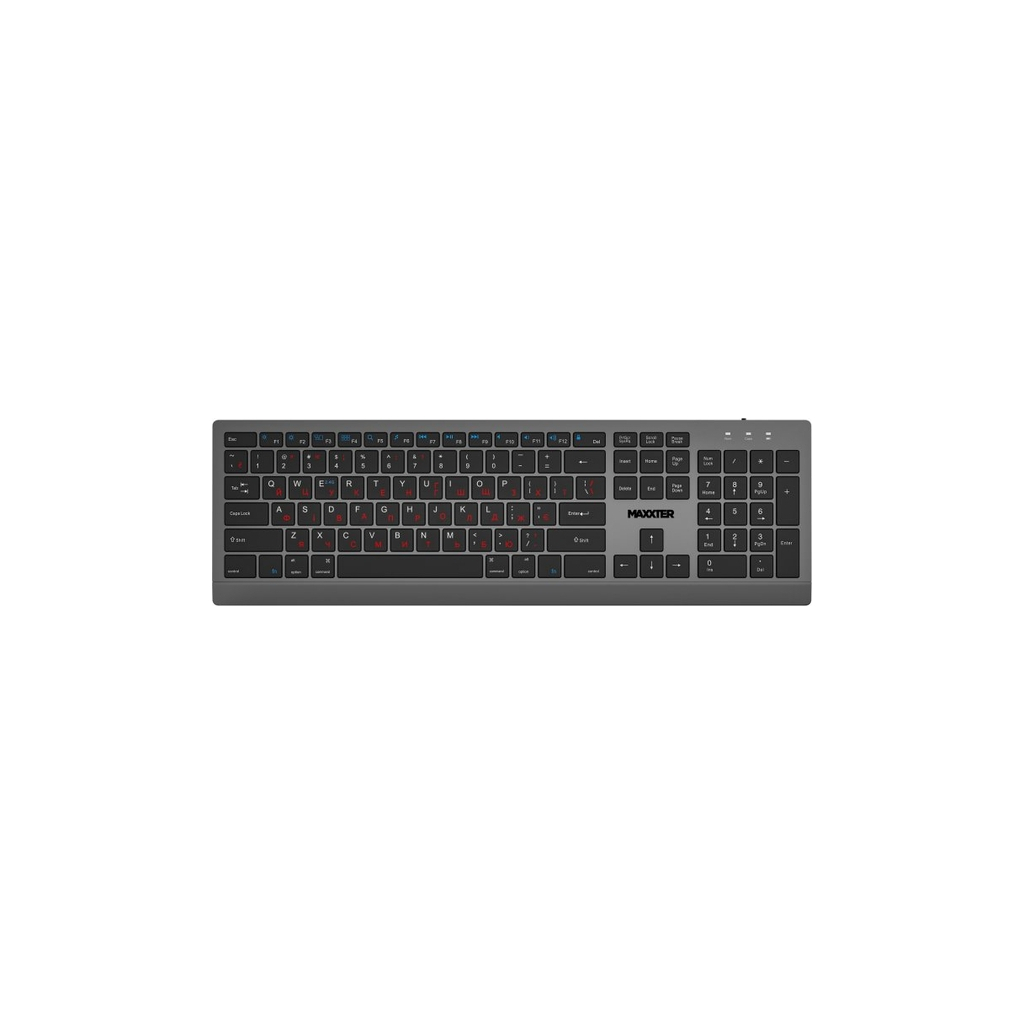 Клавіатура Maxxter KBW-01G-UA Wireless UA Gray (KBW-01G-UA) - зображення 1