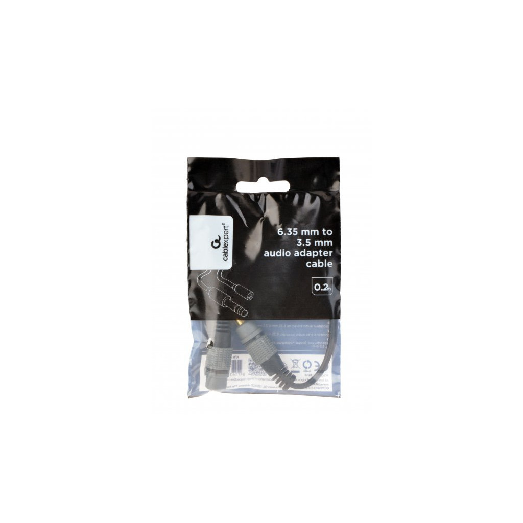 Перехідник 6.35мм M / F 3.5 мм Cablexpert (A-63M35F-0.2M) - зображення 2