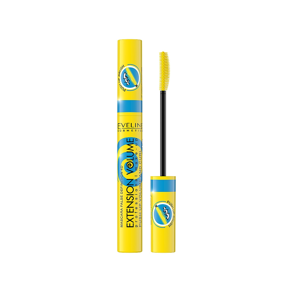 Туш для вій Eveline Cosmetics Extension Volume 4D False Definition Push Up Volume and Curl Black (5901761966138) - зображення 1
