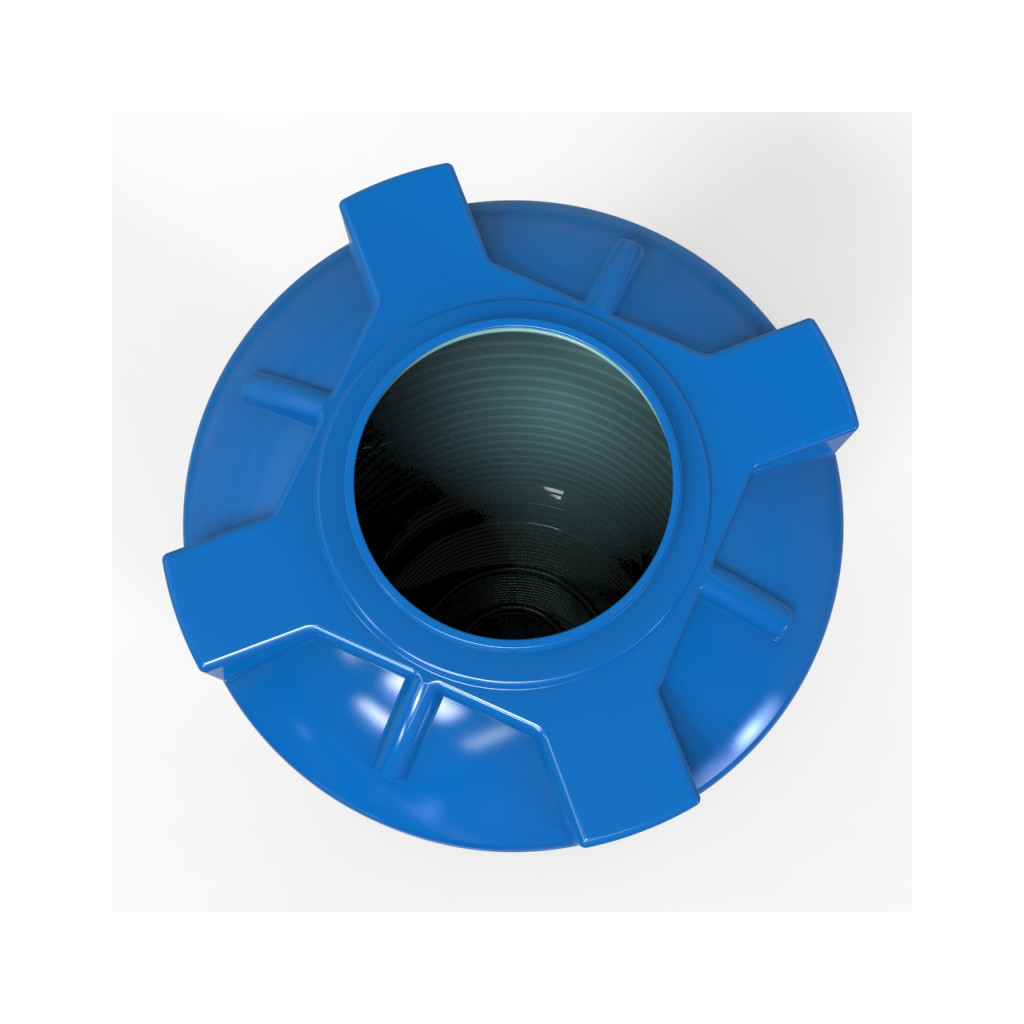 Ємність для води Євро Пласт вертикальна харчова 1000 л вузька синя (2157) - изображение 3