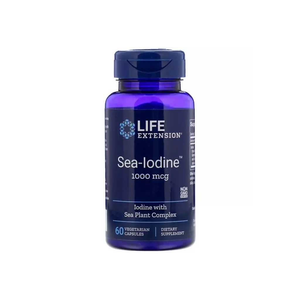 Мінерали Life Extension Морський Йод, Sea-Iodine 1000 мкг, 60 вегетаріанських капсул (LEX-17406) - зображення 1