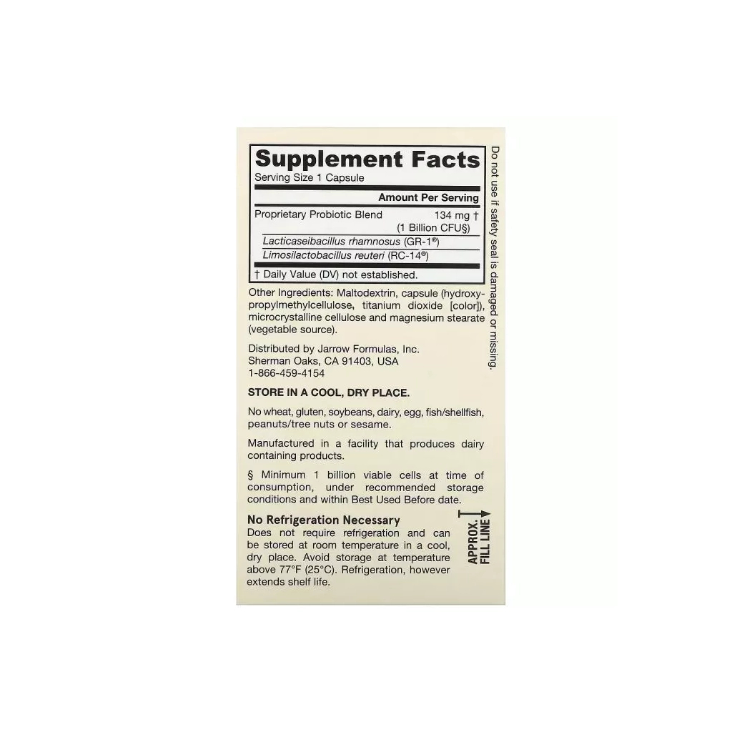 Пробіотики Jarrow Formulas Пробіотики Для Жінок, Жіночий дофілус, 1 млрд КУО, Women's (JRW-03042) - зображення 2