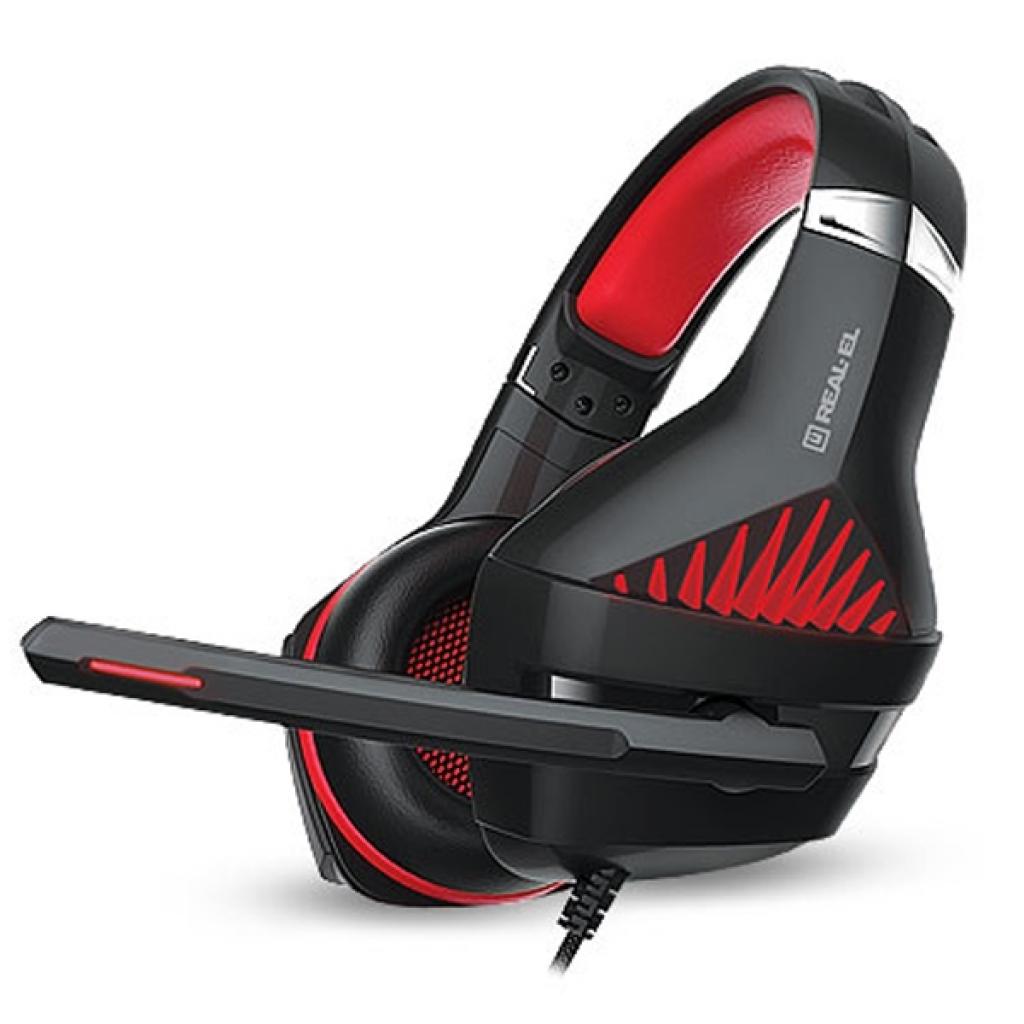 Навушники REAL-EL GDX-7600 Black-Red - зображення 1