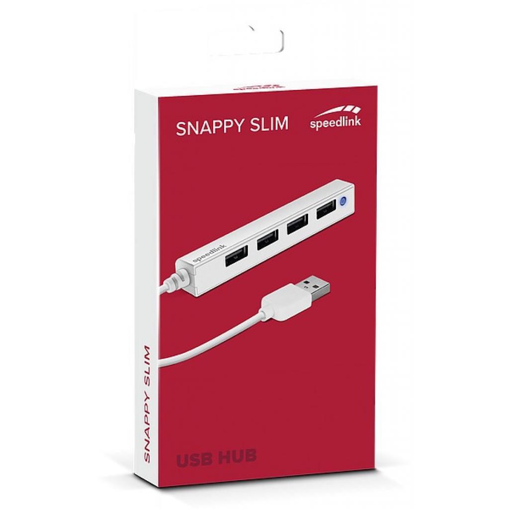 Концентратор Speedlink SNAPPY SLIM USB Hub, 4-Port, USB 2.0, Passive, White (SL-140000-WE) - зображення 3