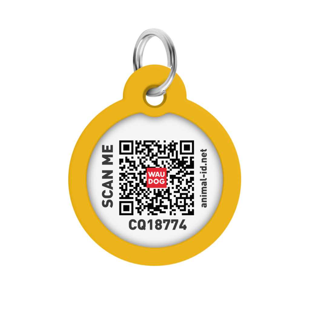 Адресник для тварин WAUDOG Smart ID з QR паспортом "Градієнт помаранчевий", коло 25 мм (225-4035) - зображення 3