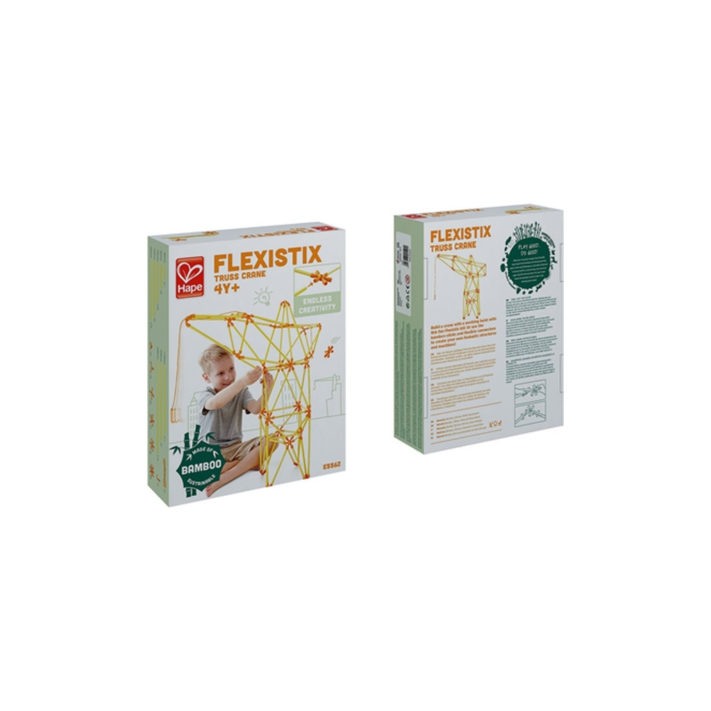 Конструктор Hape Flexistix Кран 94 деталі бамбуковий (E5562) - зображення 1