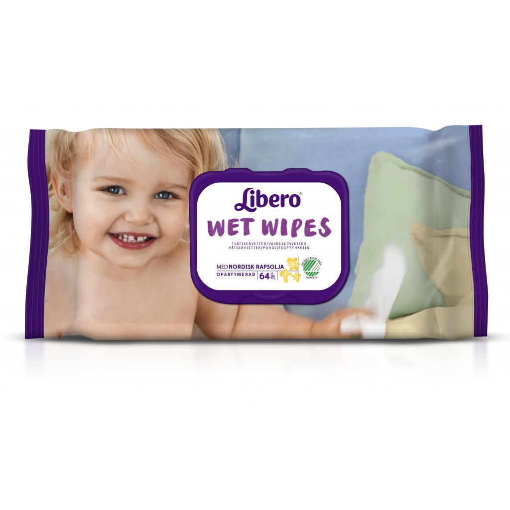 Дитячі вологі серветки Libero Wet Wipes 64 шт (7322540350470) - зображення 1