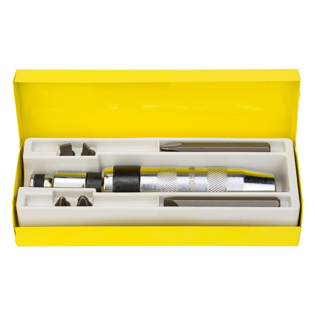 Викрутка Sigma ударно-поворотна з бітами 8шт CRV (метал кейс) (4004021) - изображение 2