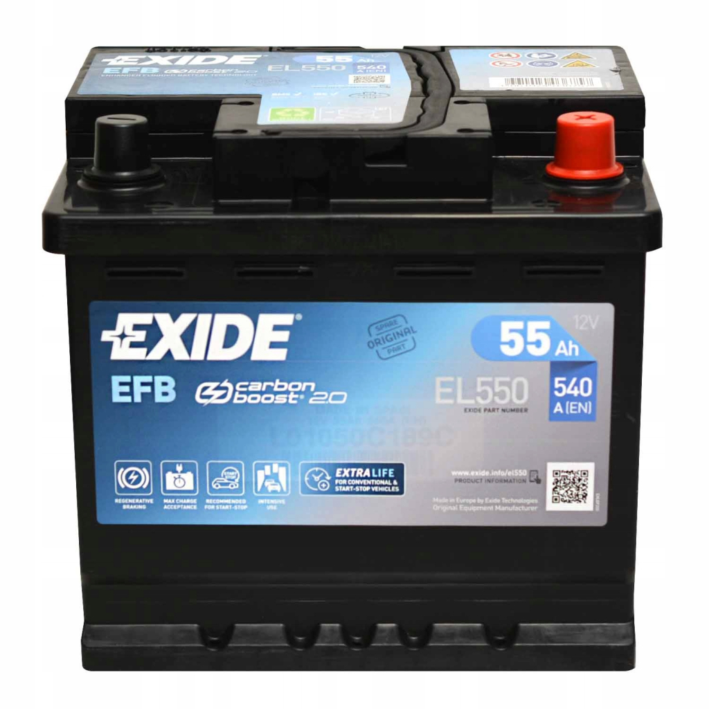 Акумулятор автомобільний EXIDE START-STOP EFB 55A (EL550) - зображення 2