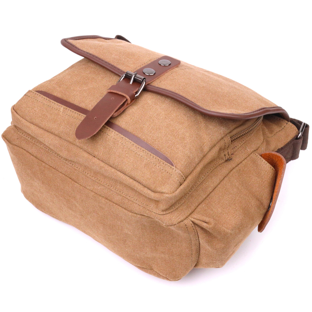 Сумка Vintage Чоловіча з клапаном з текстилю Коричнева (21249) - зображення 5