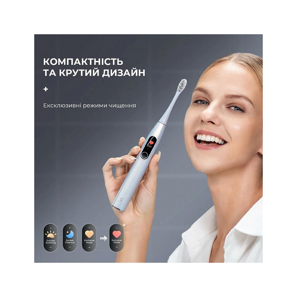 Електрична зубна щітка Oclean X Plus Pro Digital Silver (6970810556179) - зображення 14